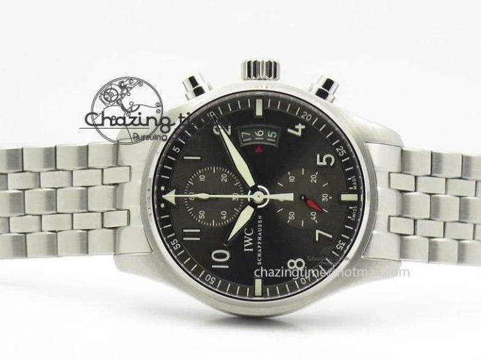 MIROTIME 0413 Pilot Spitfire Chrono ZF Best Edition Gray Dial On SS Bracelet A WrinkleFree 7357